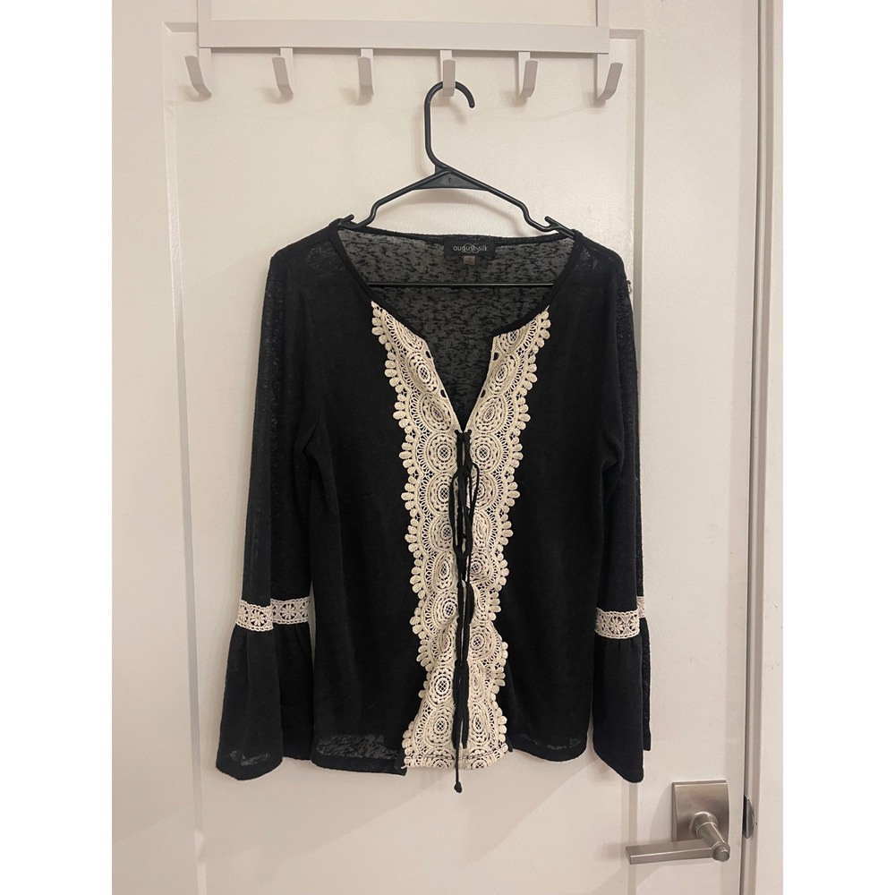 August Silk Peasant Cottagecore Blouse Flare Sleeve Boho Indie